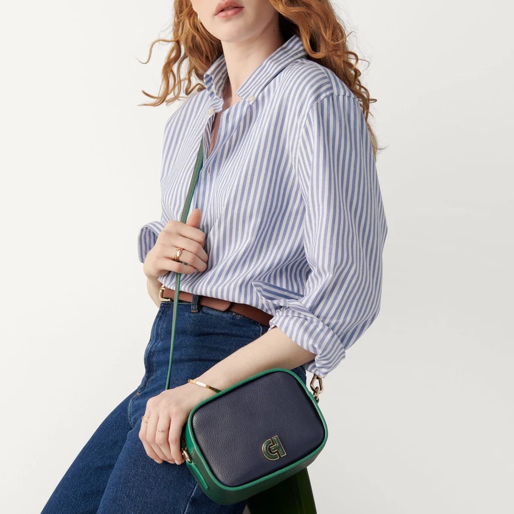 NWT COLE HAAN Essential Colorblock Crossbody Leather Camera Bag